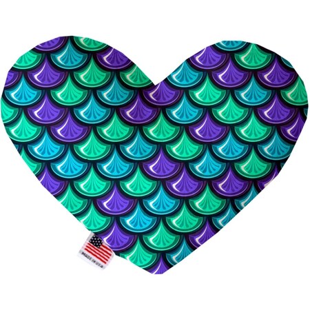 Mirage Pet Products Mermaid Scales 6 in. Stuffing Free Heart Dog Toy 1125-SFTYHT6